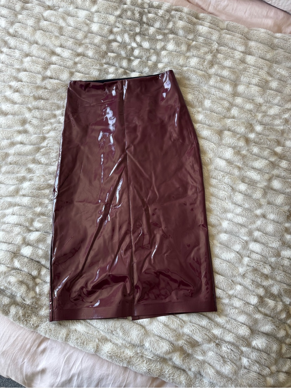 Commando Burgundy Patent High-Waist Pencil Skirt